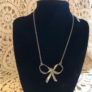 NWOT Vintage Juicy Couture Silver Bow Necklace